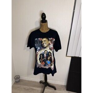 Barack Obama 2009 Inauguration First Family Black All Over Print Shirt -  Size L